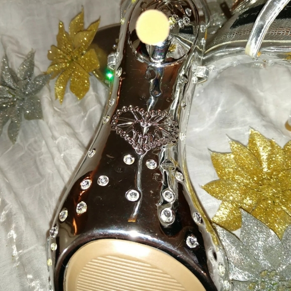 Celeste Shoes Ladies Silver Embossed Heels Poshmark